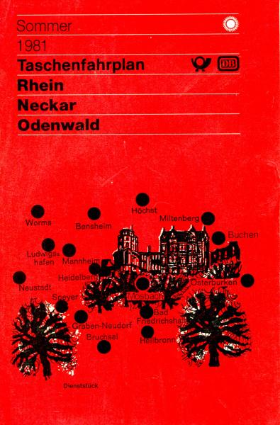 Taschenfahrplan Rhein, Neckar, Odenwald 1981