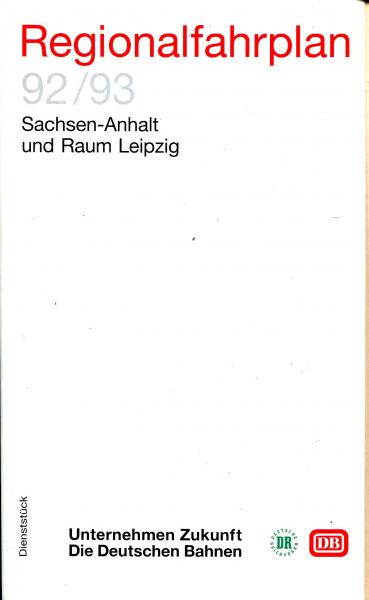 Regionalfahrplan Sachsen-Anhalt und Raum Leipzig 1992 / 1993