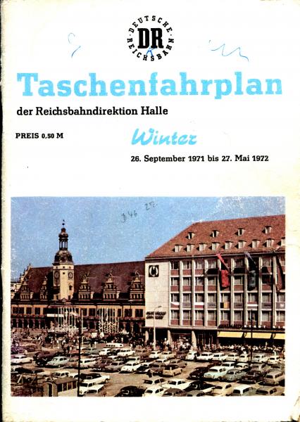 Taschenfahrplan Rbd Halle 1971 / 1972