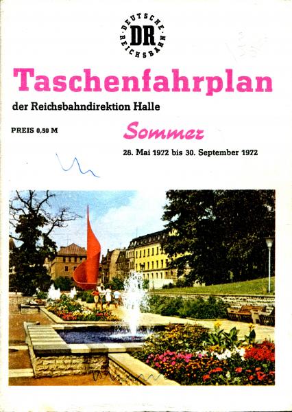 Taschenfahrplan Rbd Halle 1972
