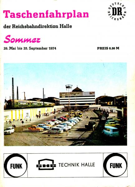 Taschenfahrplan Rbd Halle 1974