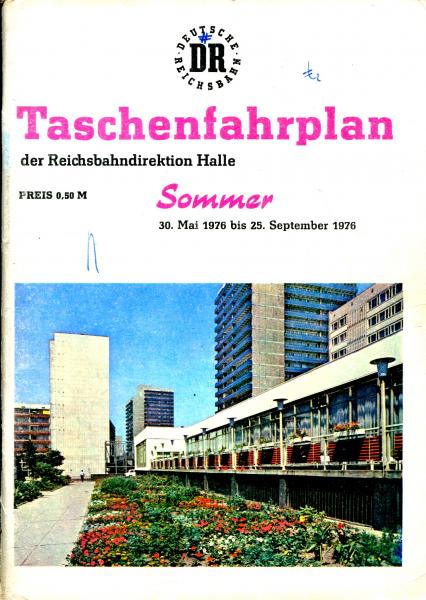 Taschenfahrplan Rbd Halle 1976