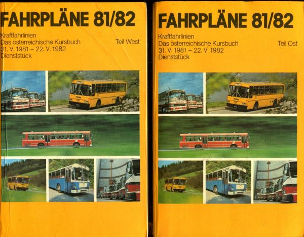 Fahrpläne Österreich Kraftfahrlinien 1981 / 1982 2 Bände