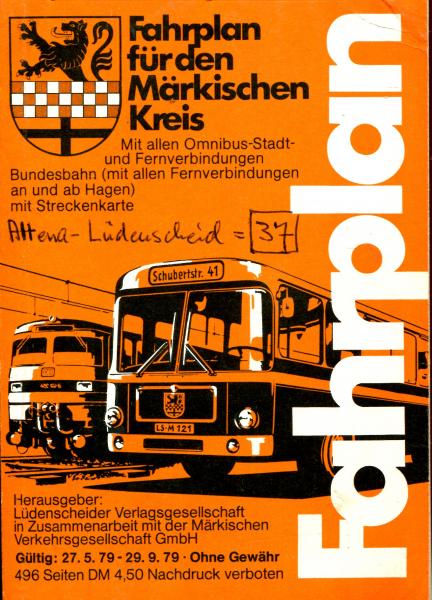 Fahrplan für den Märkischen Kreis 1979