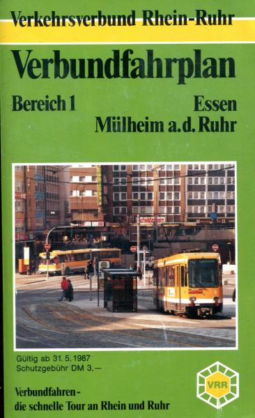 VRR Verbundfahrplan Essen Mülheim a. d. Ruhr 1987