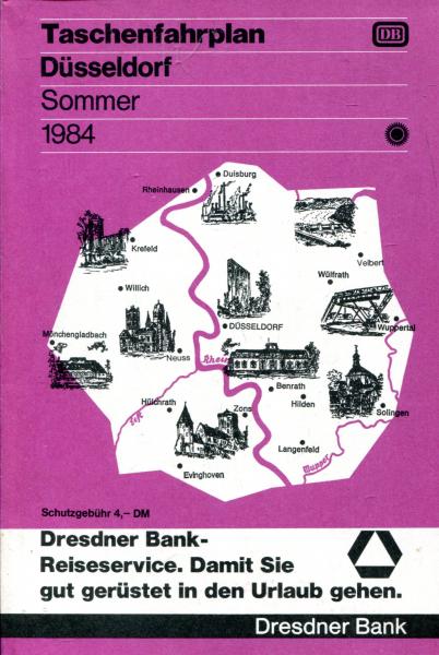 Taschenfahrplan Düsseldorf 1984