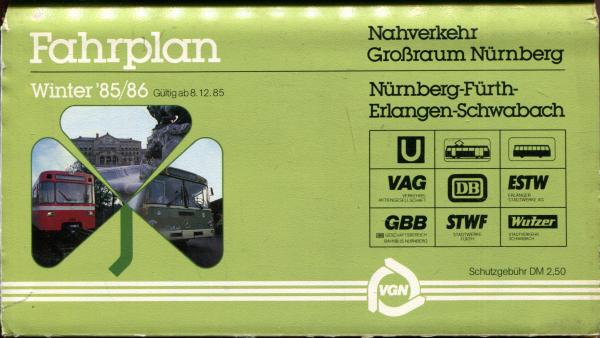 Fahrplan Großraum Nürnberg 1985 / 1986