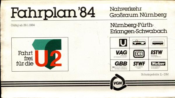 Fahrplan Großraum Nürnberg 1984