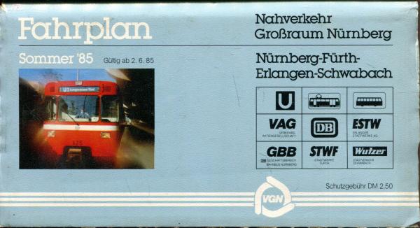 Fahrplan Großraum Nürnberg 1985