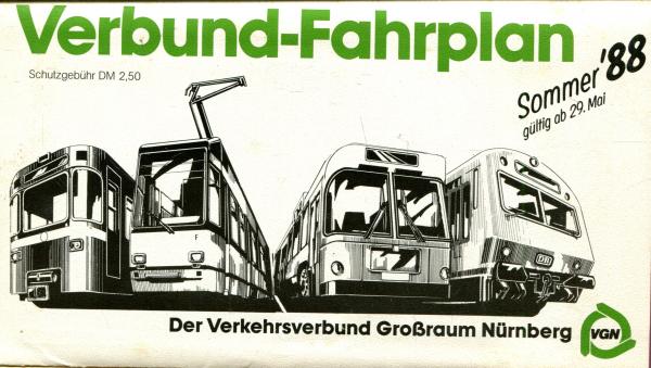Fahrplan VGN Großraum Nürnberg 1988