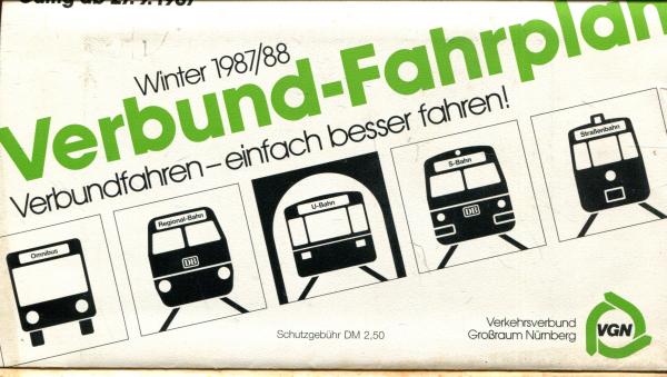 Fahrplan VGN Großraum Nürnberg 1987