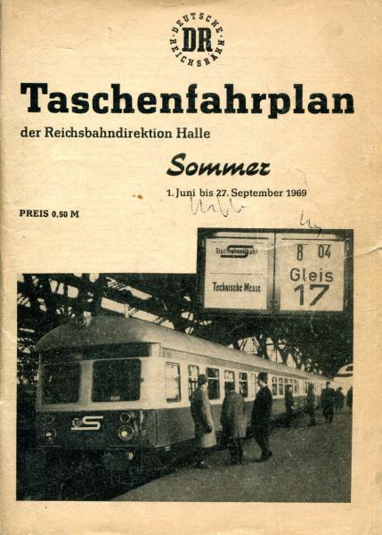 Taschenfahrplan Rbd Halle 1969