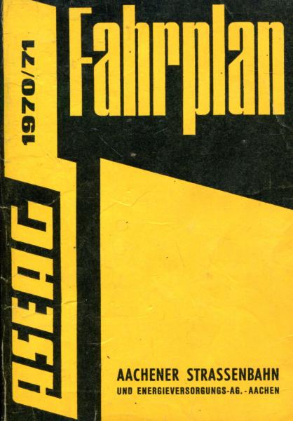 Fahrplan ASEAG Aachen 1970 / 1971