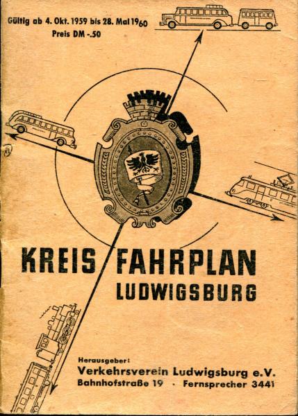 Kreisfahrplan Ludwigsburg 1959 / 1960