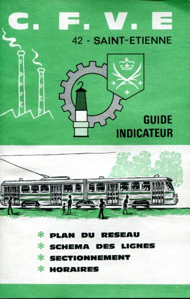 CFVE Fahrplan Saint Etienne 1971 Schema des Lignes, Fahrpläne