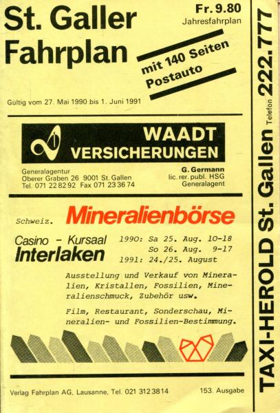 St. Galler Fahrplan 1990 / 1991