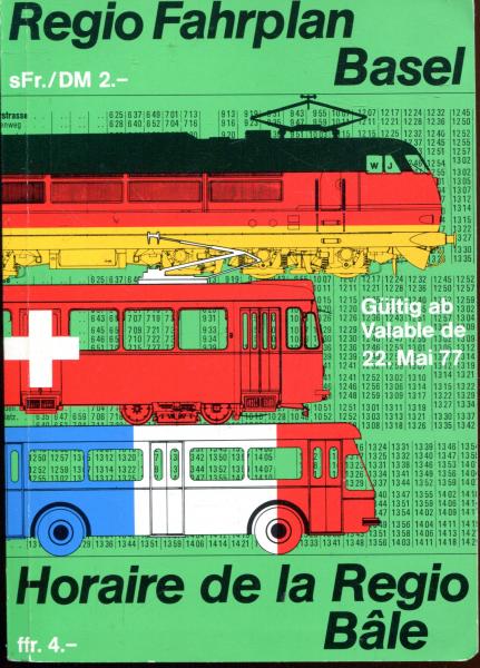 Regio Fahrplan Basel 1977