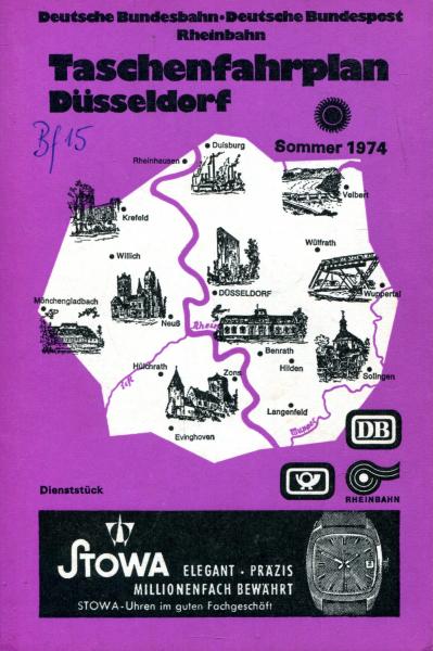 Taschenfahrplan Düsseldorf 1974