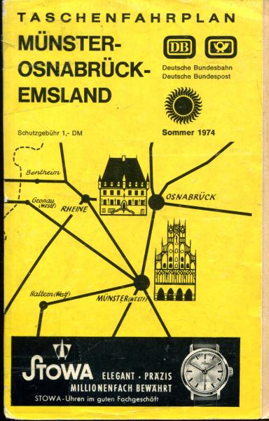 Taschenfahrplan Münster Osnabrück Emsland 1974