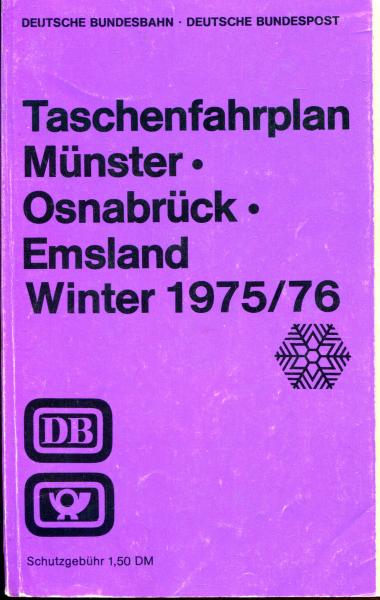 Taschenfahrplan Münster Osnabrück Emsland 1975 / 1976