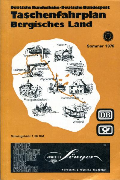 Taschenfahrplan Bergisches Land 1976
