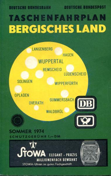 Taschenfahrplan Bergisches Land 1974