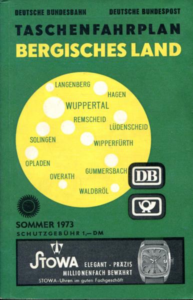 Taschenfahrplan Bergisches Land 1973