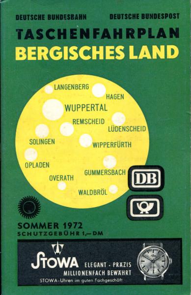 Taschenfahrplan Bergisches Land 1972