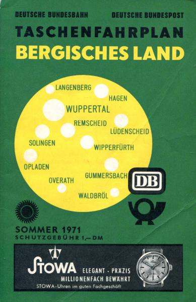 Taschenfahrplan Bergisches Land 1971