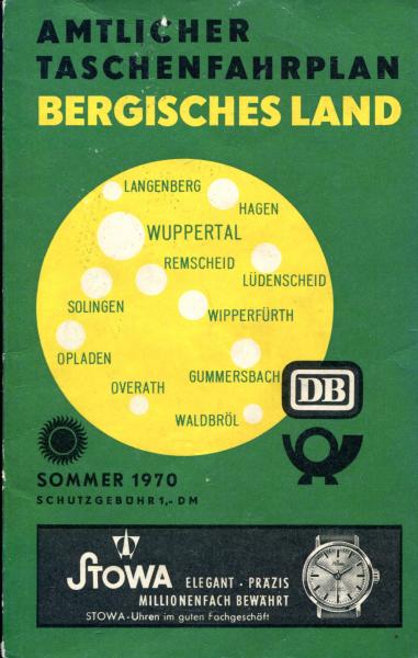 Taschenfahrplan Bergisches Land 1970