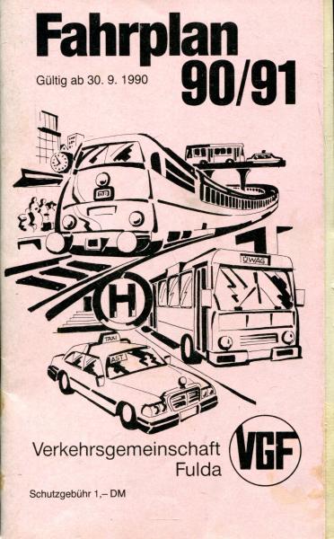 Fahrplan Verkehrsgemeinschaft Fulda 1990 / 1991