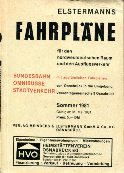 Elstermanns Fahrpläne Osnabrück und Umgebung 1981