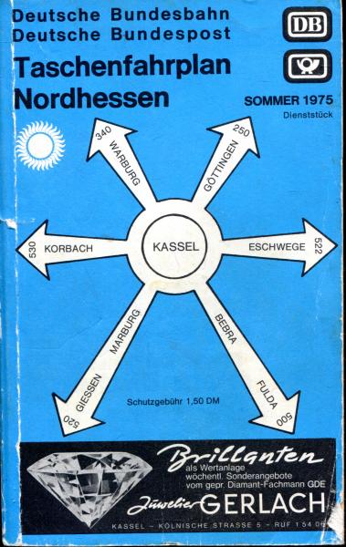 Taschenfahrplan Nordhessen 1975