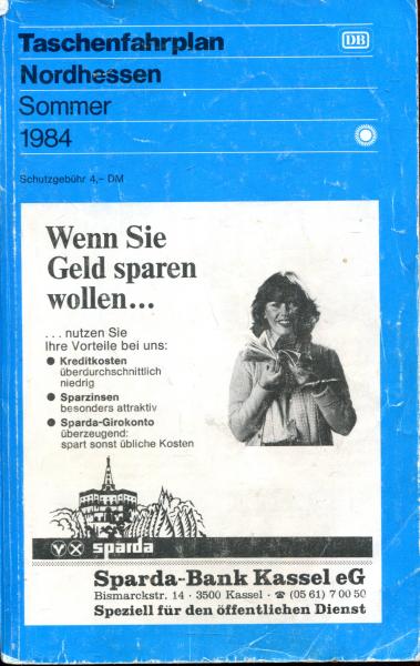 Taschenfahrplan Nordhessen 1984