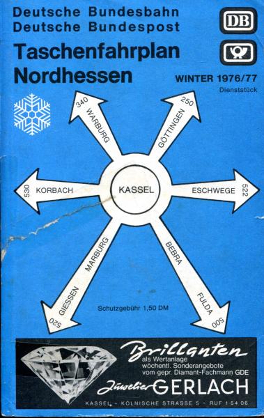 Taschenfahrplan Nordhessen 1976 / 1977