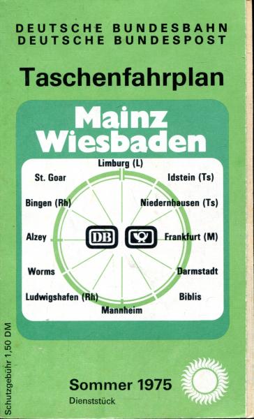 Taschenfahrplan Mainz Wiesbaden 1975