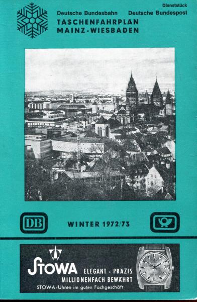Taschenfahrplan Mainz Wiesbaden 1972 / 1973