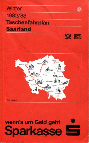 Taschenfahrplan Saarland 1982 / 1983