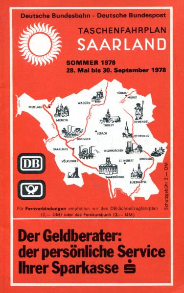 Taschenfahrplan Saarland 1978