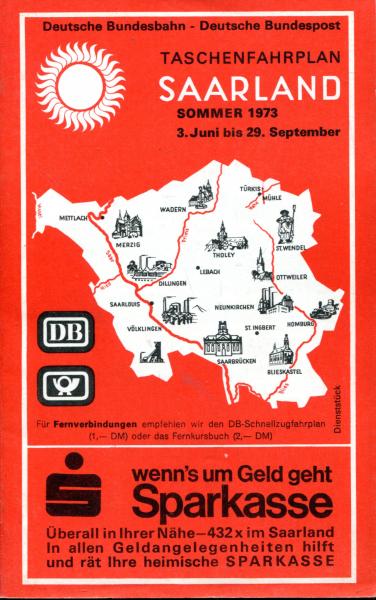 Taschenfahrplan Saarland 1973