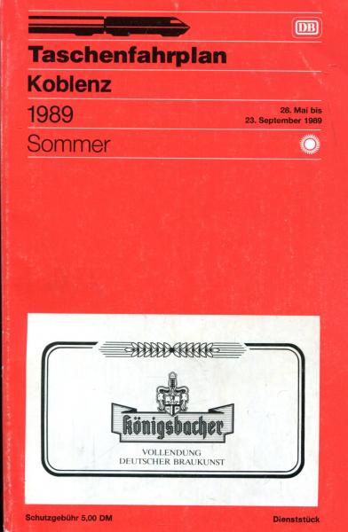 Taschenfahrplan Koblenz 1989