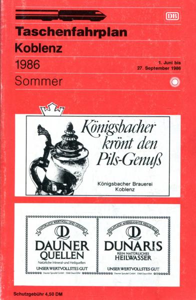 Taschenfahrplan Koblenz 1986
