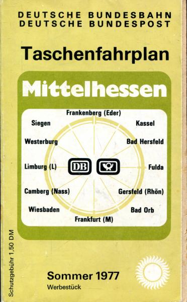 Taschenfahrplan Mittelhessen 1977