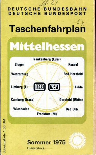 Taschenfahrplan Mittelhessen 1975