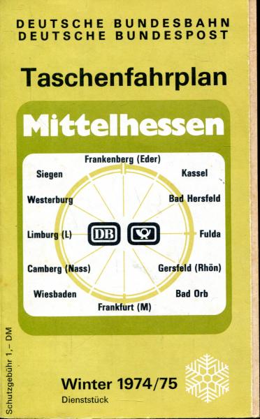 Taschenfahrplan Mittelhessen 1974 / 1975