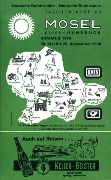 Taschenfahrplan Mosel Eifel Hunsrück 1976