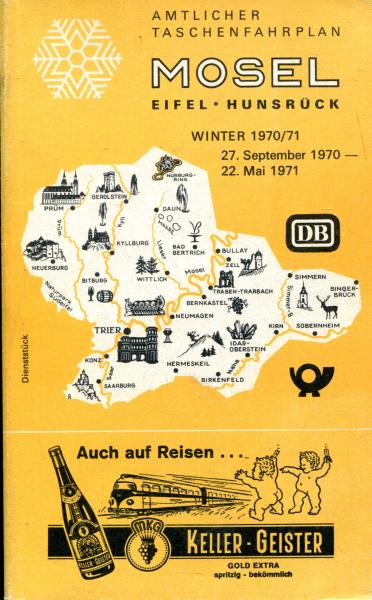 Taschenfahrplan Mosel Eifel Hunsrück 1970 / 1971