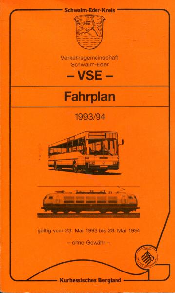 Taschenfahrplan Schwalm Eder Kreis 1993 / 1994