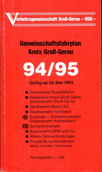 Gemeinschaftsfahrplan Kreis Groß-Gerau 1994 / 1995