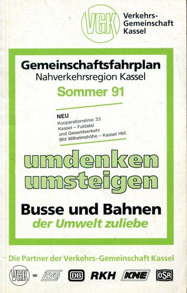 Fahrplan Verkehrsgemeinschaft Kassel 1991